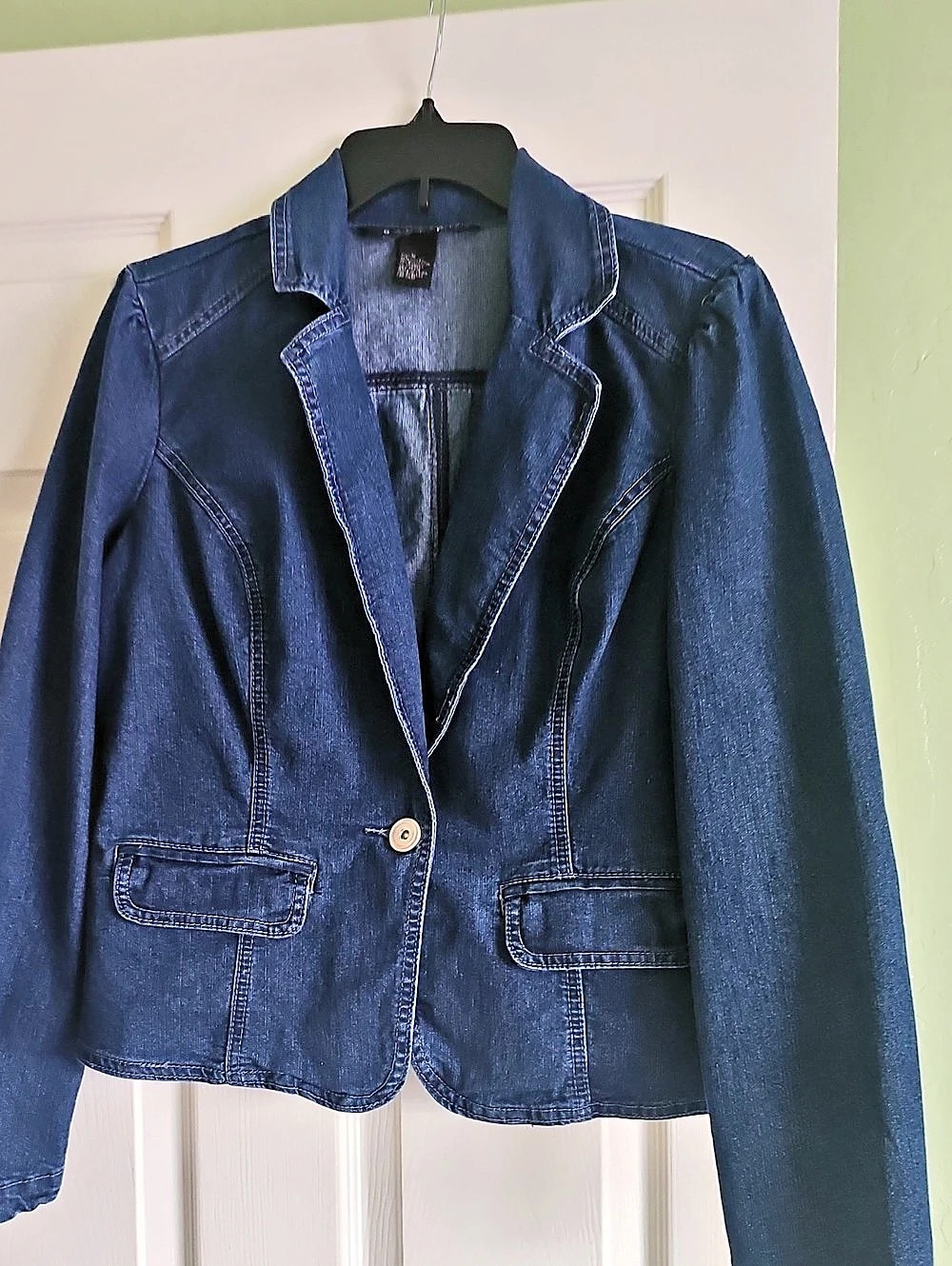 BACCINI Women's Denim Blazer Size Medium Blue